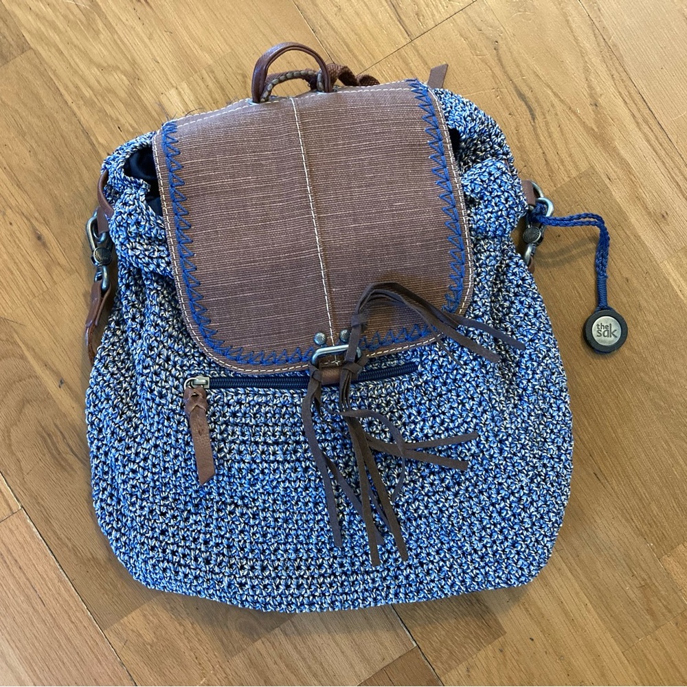 The Sak | backpack purse (bohemian style, blue knit)